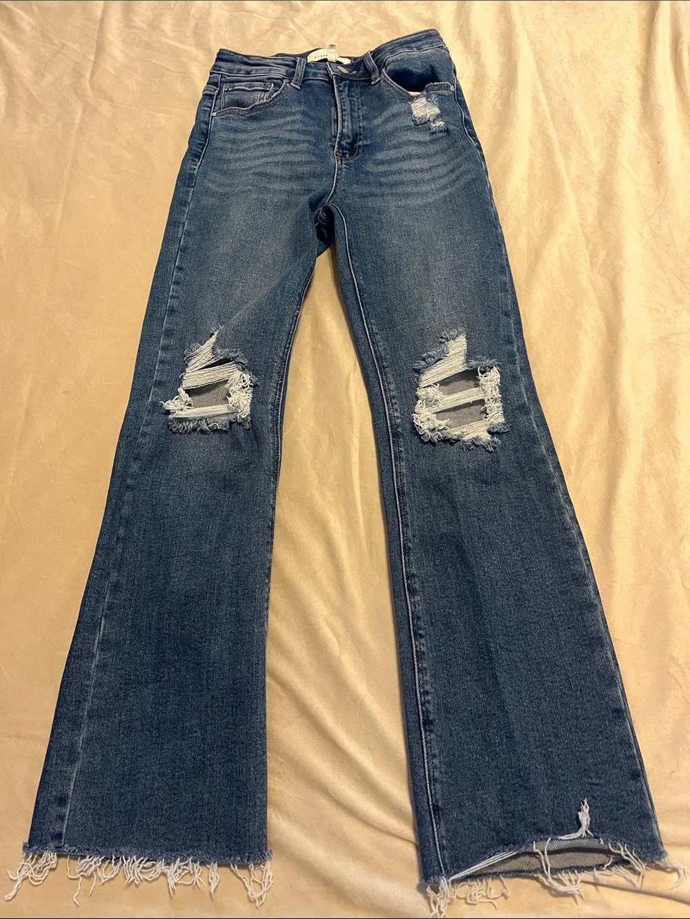 Risen Women's Distressed straight Jeans - Blue
